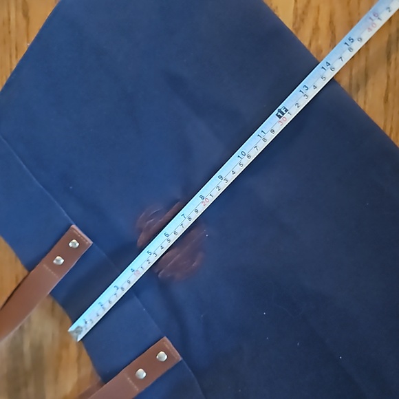 CB Station Navy Blue Canvas & Leather Market Tote - Brown Monogram “MSM" - Picture 11 of 14